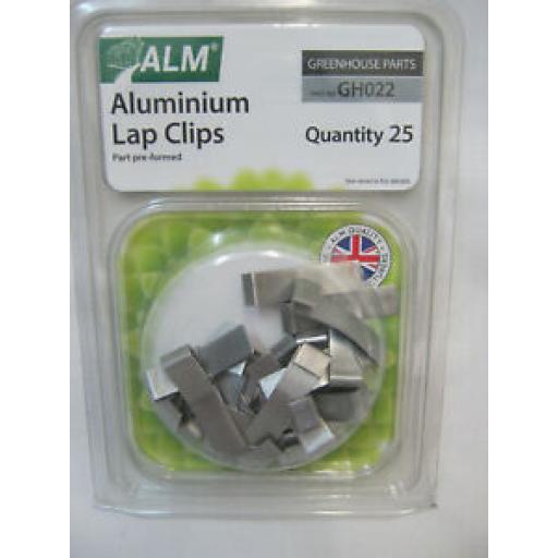 ALM Greenhouse Aluminium Part PreFormed Lap Clips Pk 25 GH022