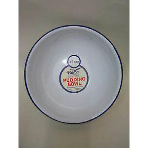 Falcon Enamel Round White Pudding Cereal Bowl Basin 16cm