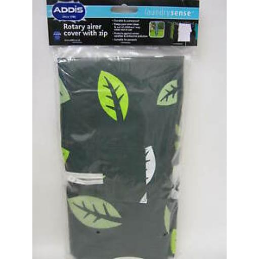 Addis Waterproof Rotary Line Airer Dryer Cover Green Leaves Pattern 508199