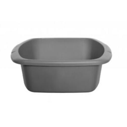 Whitefurze Small Oblong Plastic Washing Up Bowl Silver 31 cm 12"