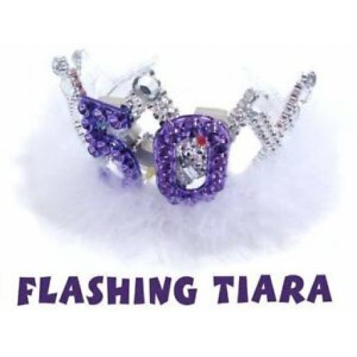 Alandra Flashing Birthday Tiara No 50 Birthday's FBT50 One Size Fur Trim
