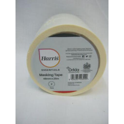 Harris Essentials Masking Tape 48mm x 25m Pk2