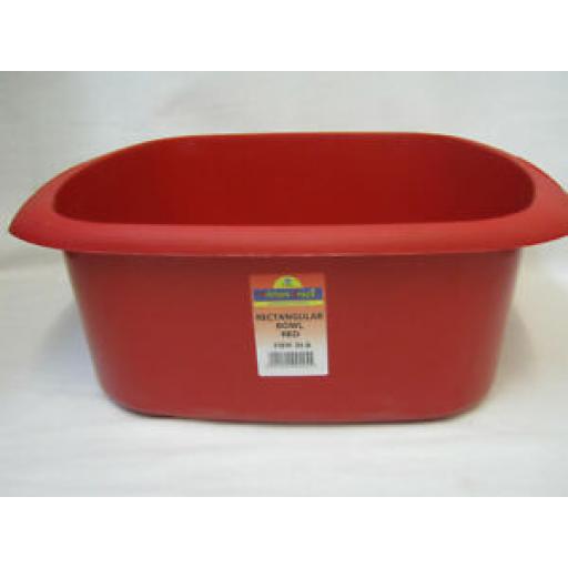 TML Oblong Plastic Washing Up Bowl 38cm 15" Red