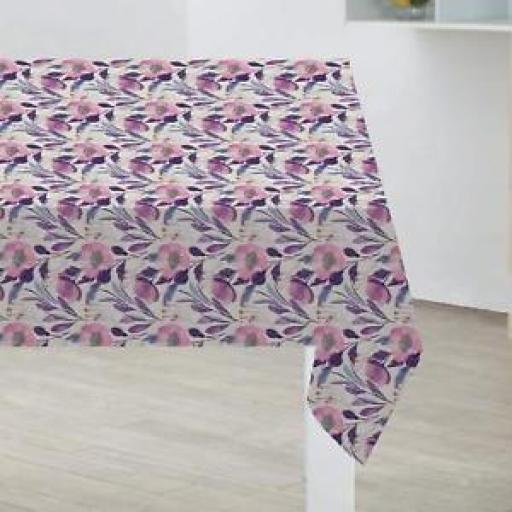 Sabichi Table Cover Cloth Oblong 178cm x 132cm PVC Coated Wild Poppy Floral