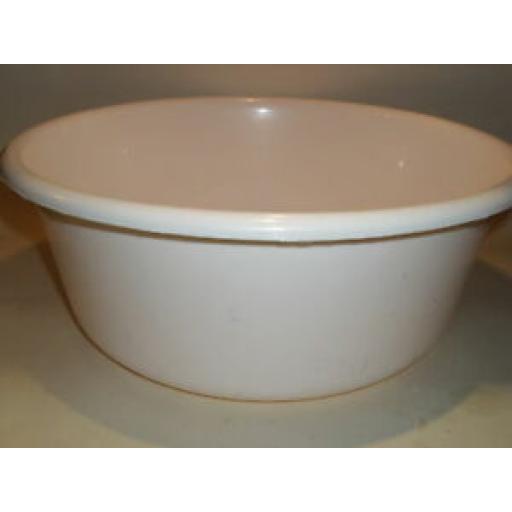Lucy White Round Plastic Washing Up Bowl 35cm Large 14" Slight Seconds