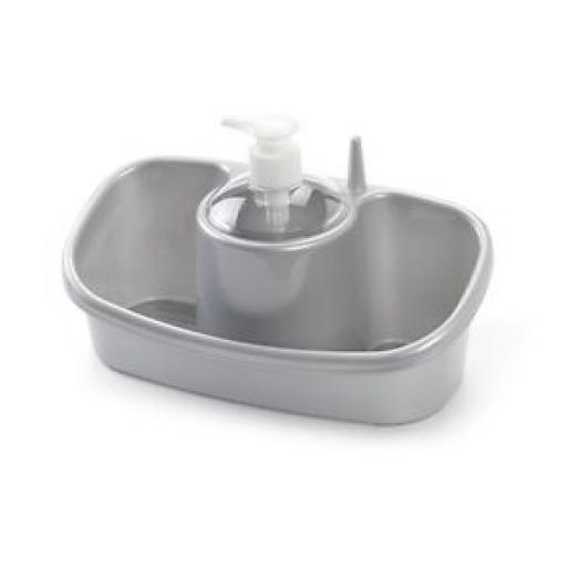 Albero PlasticForte Dishwashing Pump Dispenser Silver Plastic Holder