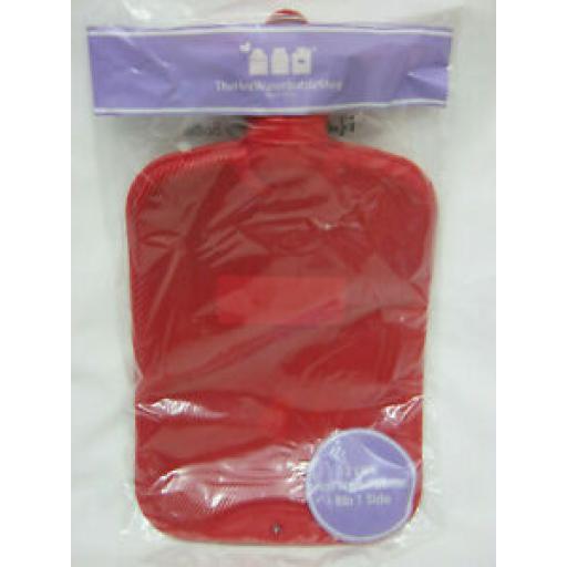 Ribbed 1 Side Rubber Hot Water Bottle 2 L 3 Year Guarantee Red