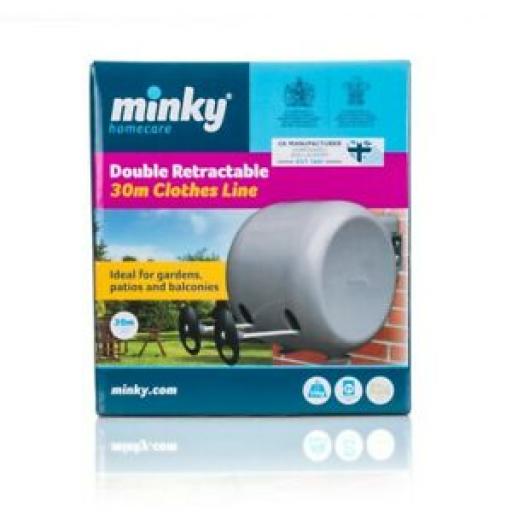 Minky Double Duo Twin Retractable Clothes Washing Line 2 x 15m 30m