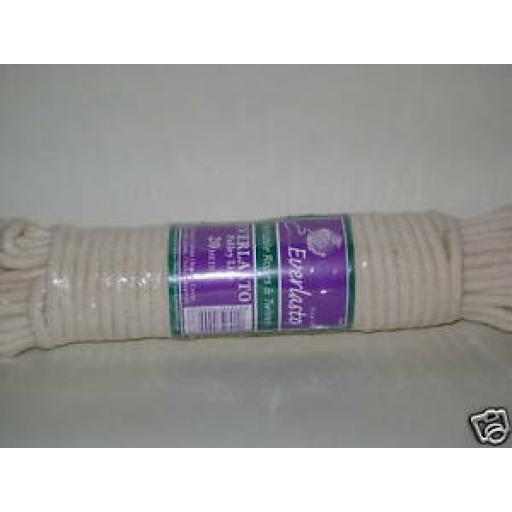 Everlasto Cotton Washing Clothes Pulley Line Rope 20 Metres
