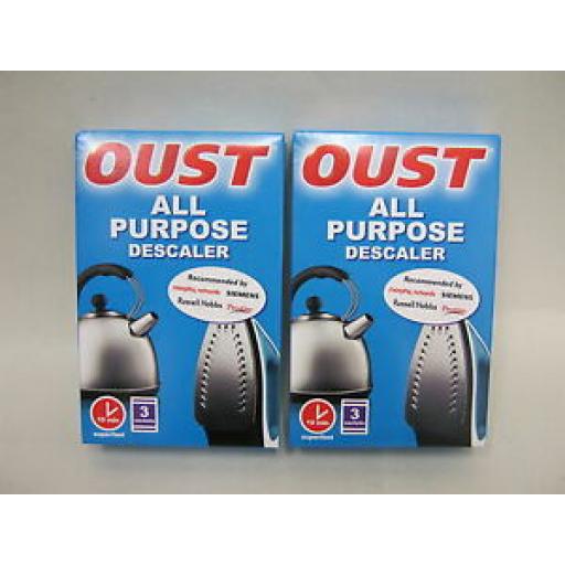 Oust All Purpose Limescale Descaler Kettles Irons 3 x 25ml 2 x Boxes