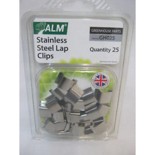 ALM Greenhouse Stainless Steel Lap Clips X Pk 25 GH025