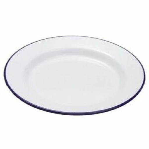 Falcon White Enamel Round Pie Dinner Plate Baking Dish Tin 26cm