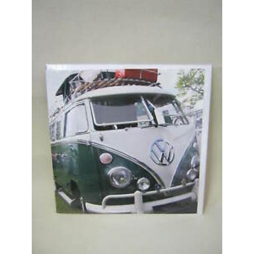VW Volkswagen Campervan Splitty Birthday Greetings Card Dark Green