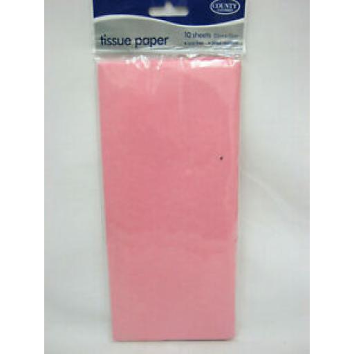 County Tissue Paper Wrap Pk 10 Sheets Pale Pink 50cm x 70cm