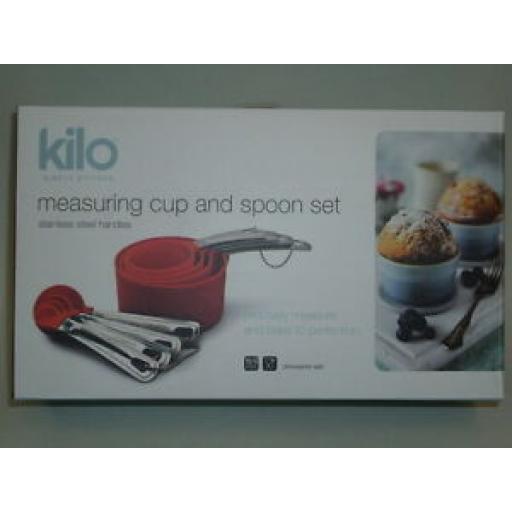 Kilo Food Measuring Cups And Measure Spoons Set Red N112