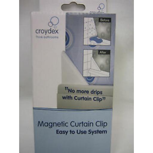 Croydex Magnetic Shower Curtain Clip No More Drips AM160622