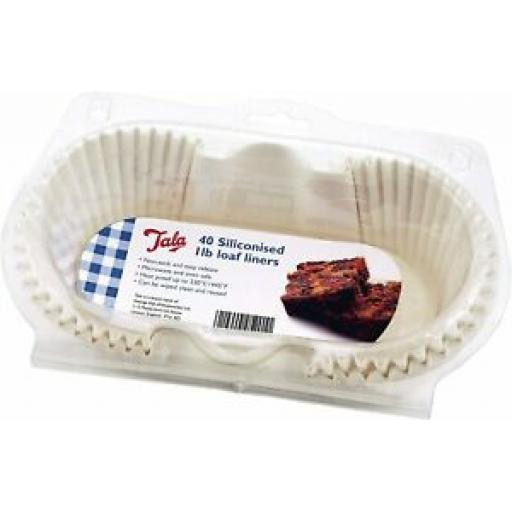 Tala Non Stick Loaf Tin Cake Cases Liners Pk40 1LB 10A 05201