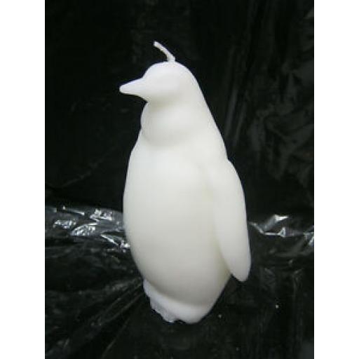 Christmas Decoration Wax Candle White Penguin 14cm ZNE15