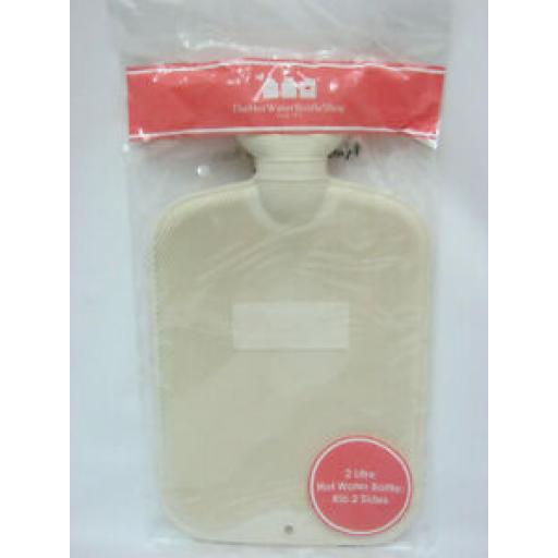Mistry Ribbed Both Sides Rubber Hot Water Bottle 2 L 3 Year Guarantee Cream