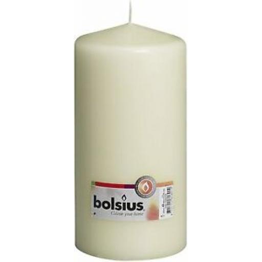 Bolsius Wax Ivory Pillar Church Candle Candles 200mm x 98mm Burn Time 67H