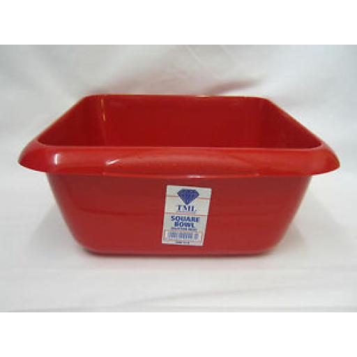 TML Square Plastic Washing Up Bowl 7 Ltr 29cm 11 1/2" Red
