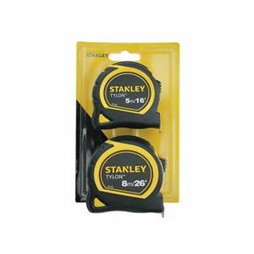 Stanley Tylon Tape Measures Twin Pack 5M And 8M STHT9-98985