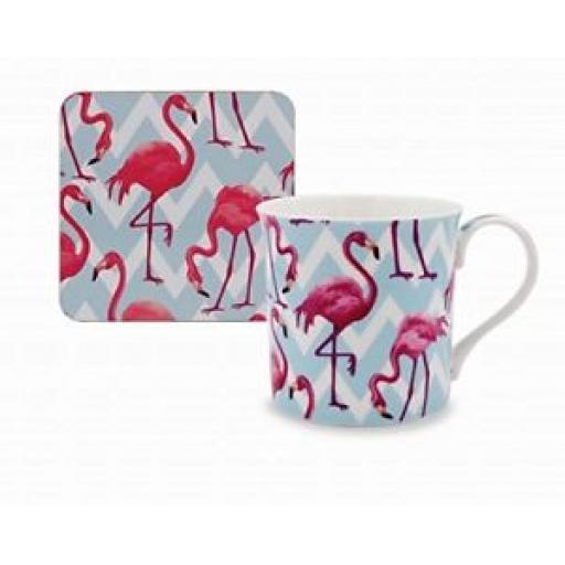 Lesser And Pavey Mug Beaker Coffee Cup Coaster Pink Flamingos Flamingo LP93295