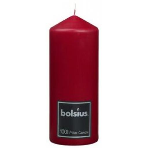 Bolsius Wax Red Pillar Church Candle Candles 198mm x 78mm Burn Time 100H