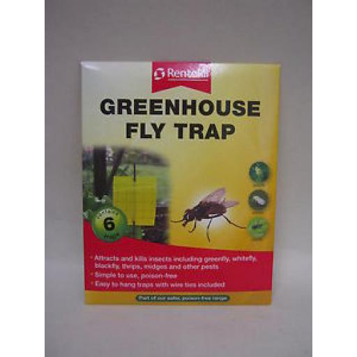 Rentokil Greenhouse Sticky Fly Trap Contains 6 Traps Kills Blackfly Greenfly