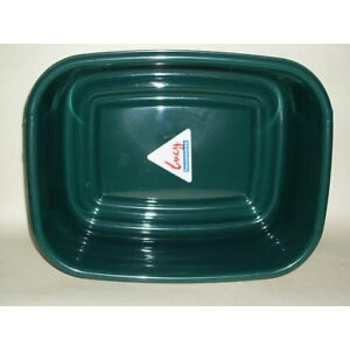 Lucy Green Small Oblong Plastic Washing Up Bowl 33cm 13" Slight Seconds