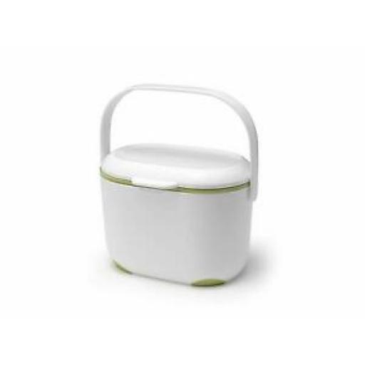 Addis Recycling Refuse Compost Bin Bucket Kitchen Caddy 2.5L White Green 515465