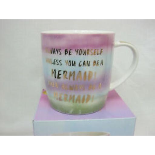 L&P Fine China Coffee Tea Mug Always Be Yourself Unless You Can Be A Mermaid