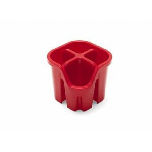 Addis Plastic Washing Up Cutlery Drainer New Design Red 4 Compartments