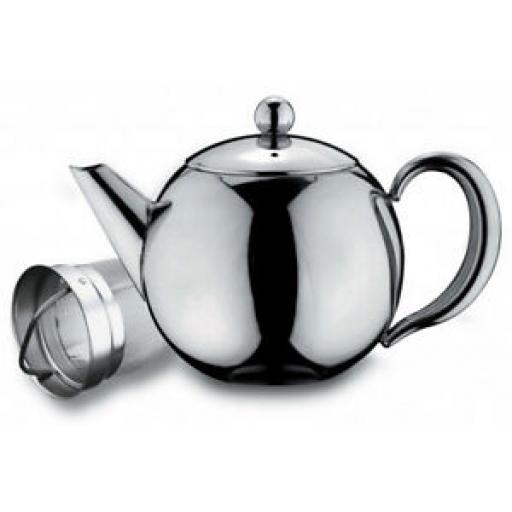 Grunwerg Cafe Ole Rondeo Stainless Steel Teapot With Infuser RT-035X 1.0L