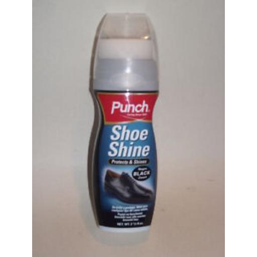 Punch Shoe Shine Protects And Shines Black Liquid 75ml