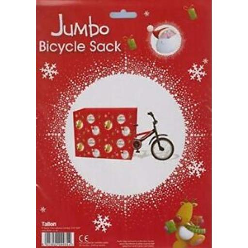 Tallon Plastic Christmas Jumbo Santa Sack Bag Bike 128CM X 100CM