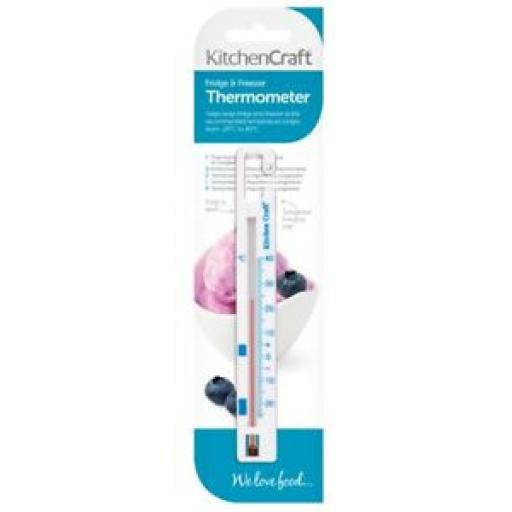 KitchenCraft Fridge Freezer Thermometer Temperature Gauge Hanging White Plastic