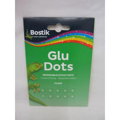 Bostik Glu Dots Extra Strong Sticky Dots Instant Fixing Reposition Clear 64