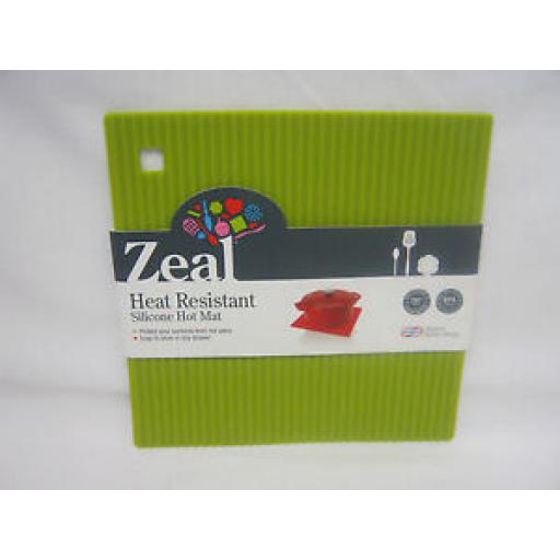 CKS Zeal Heat Resistant Silicone Kitchen Hot Mat Square Trivet J238 Lime 18cm
