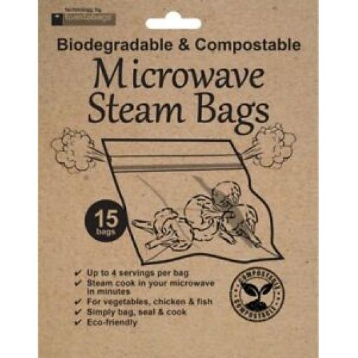 Microwave Vegetable Steamer Steam Bags Biodegradable And Compostable Large Pk 15