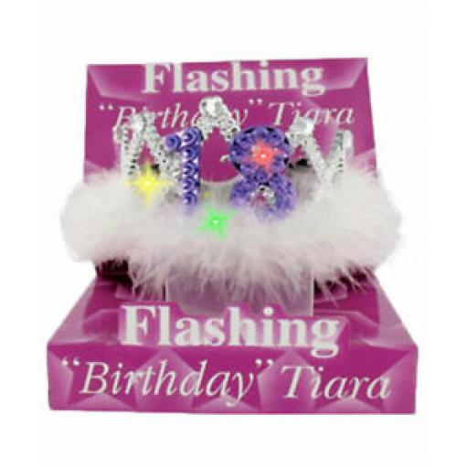 Alandra Flashing Birthday Tiara No 18 Birthday's FBT18 One Size Fur Trim