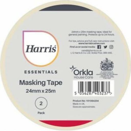 Harris Essentials Masking Tape 24mm x 25m Pk2