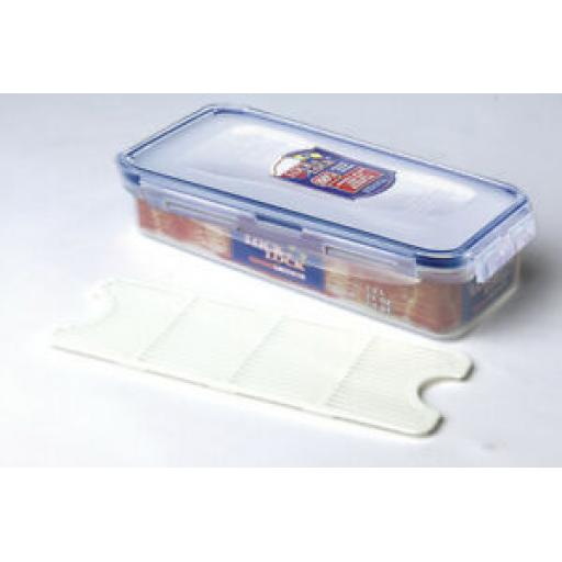 1.2Ltr Cuisine Long Rectangular (Bacon Box) Plastic Food Storage Container