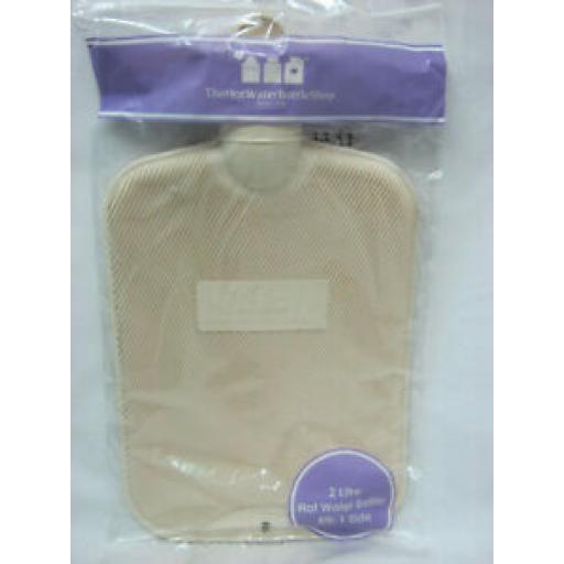 Mistry Ribbed 1 Side Rubber Hot Water Bottle 2 L 3 Year Guarantee Cream