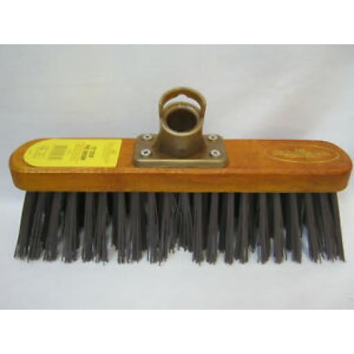 Groundsman Woodbacked Broom Head Only With Hard PVC Bristles 12" PA92812