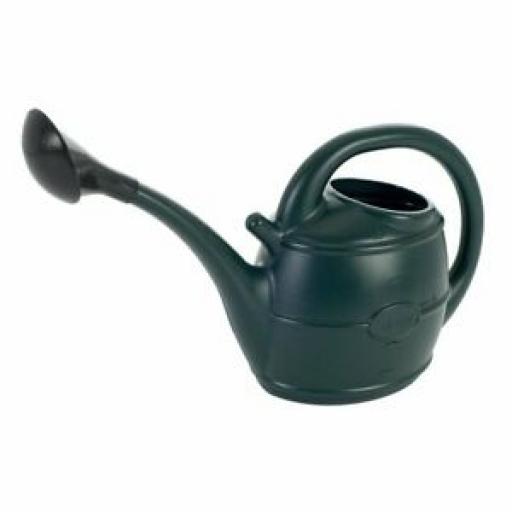 Strata Ward Plastic Watering Can 10 Litre Green Wide Spout With Rose GN016WGN