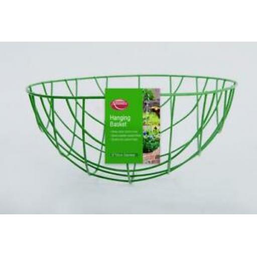 Ambassador Wire Green Hanging Basket With Chain 14" 35cm SHB14