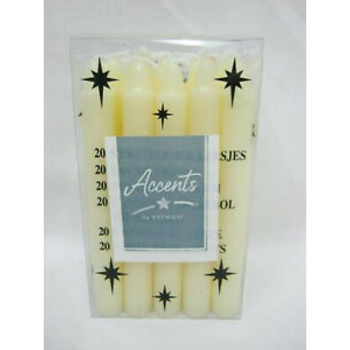 Premier Small Christmas Advent Candles Pk 20 10cm x 12mm Ivory