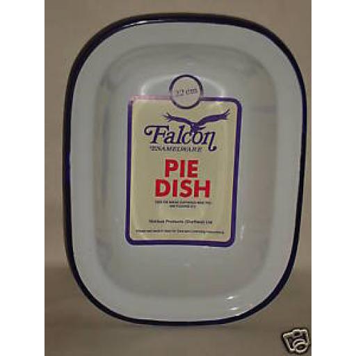 Falcon White Enamel Oblong Pie Baking Dish Tin 22cm
