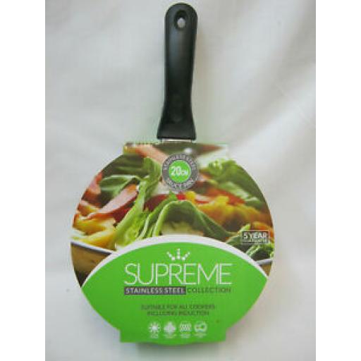 Supreme Induction Stainless Steel Sauce Pan And Lid 20cm SS2020